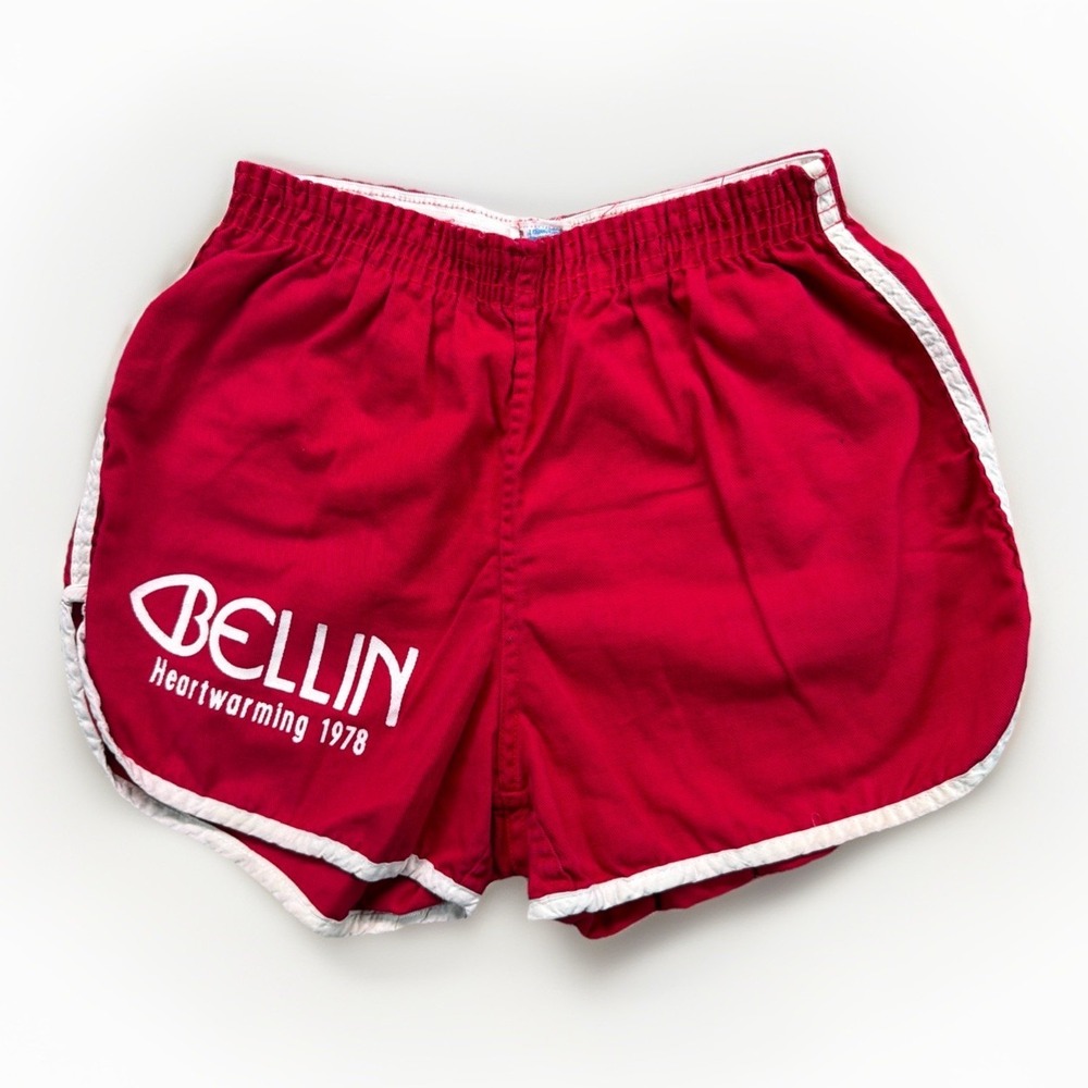 Vtg 70s Champion Sprinter Red Shorts Mens M Cotton 2nd Annual Bellin 10k